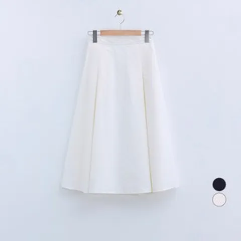 로엠 여성용 코튼 플리츠 롱 스커트