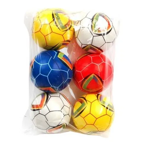 월드컵 소프트 스펀지 축구공 6p세트 랜덤발송, 혼합 색상, 1개