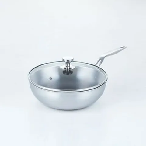 핀일로 인덕션 IH겸용 참쿡 통5중 포스코304 클린스텐 궁중팬 + 유리뚜껑 세트, 24cm, 1개