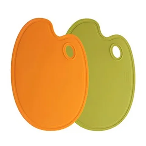 샐마 푸드 팔레트 TPU 도마 세트 오렌지 그린, 도마 2종, 1세트