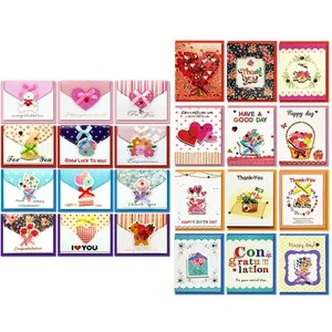 500 축하카드 세트 V5-3 + V5-4, 혼합색상, 1세트