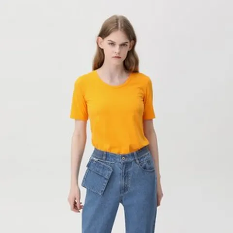 쥬시쥬디 여성용 제이 베이직 프린트 라운드넥 티셔츠 JVTS326A