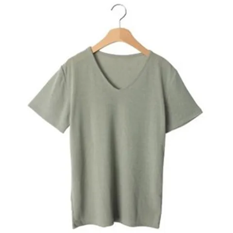 여성용 로즈안 린넨베이직 브이넥 반팔 티 T6927K15