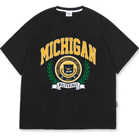 오티디 오버핏 16수 미시간 반팔 티셔츠