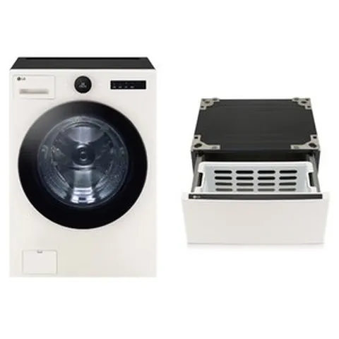 LG전자 트롬 오브제컬렉션 세탁기 25kg + 페데스탈 수납함 세트 FX25EARF 방문설치, 네이처 베이지