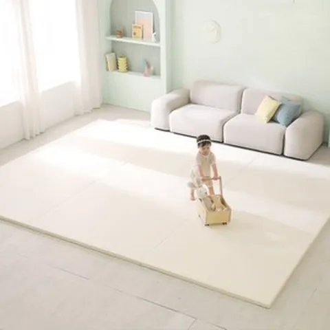 리코코 꿈비 유아용 항균 양면이중코팅 트리플 원피스 매트 방문설치, 크림화이트