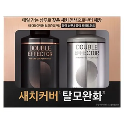 려 더블이펙터 탈모증상완화 블랙 샴푸 110ml + 트리트먼트 110ml 기획세트, 1세트