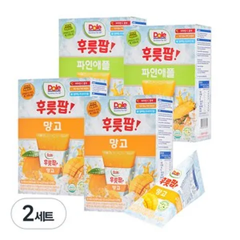 돌 파인애플 팝 주스 62ml x 16p + 망고 팝 62ml x 16p, 64세트