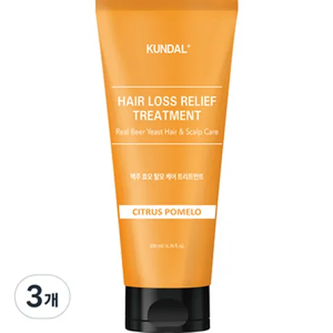 쿤달 맥주효모 탈모트리트먼트 시트러스포멜로향, 200ml, 3개