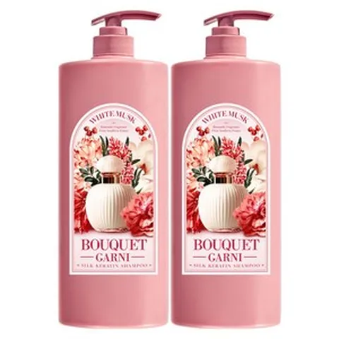 부케가르니 실크 케라틴 샴푸 화이트머스크향, 1.5L, 2개
