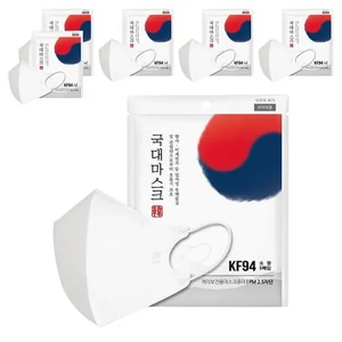 황사 미세먼지 국대마스크 소형 KF94, 5개입, 6개, 흰색