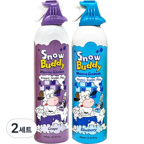 스노우버디 대용량 휘핑클렌저 2종 세트 그레이프 + 블루베리향, 2세트, 300ml