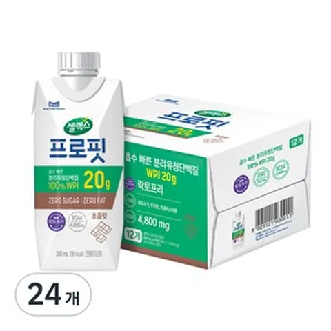 근력보충 단백질쉐이크 웨이프로틴 드링크 초콜릿 330ml 12개