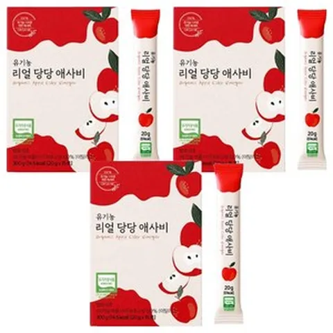 리얼당당 유기농 애사비 발효식초 스틱, 3개, 300g