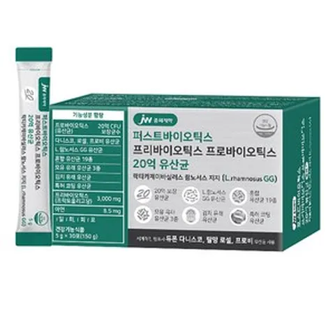 JW중외제약 퍼스트바이오틱스 프리바이오틱스 프로바이오틱스 20억 유산균 락토바실러스 람노서스 지지 L rhamnosus GG 5g x 30p, 1개, 150g