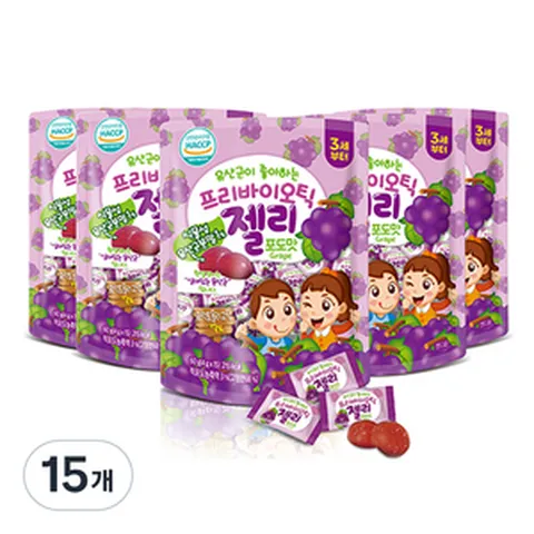 프리바이오틱 유산균 비타민 구미젤리, 15정, 15개