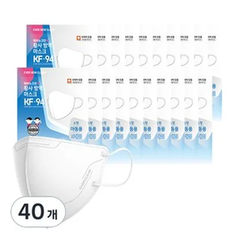 에버뉴크린 새부리형 황사방역마스크 소형 KF94, 40개, 5개입, 화이트