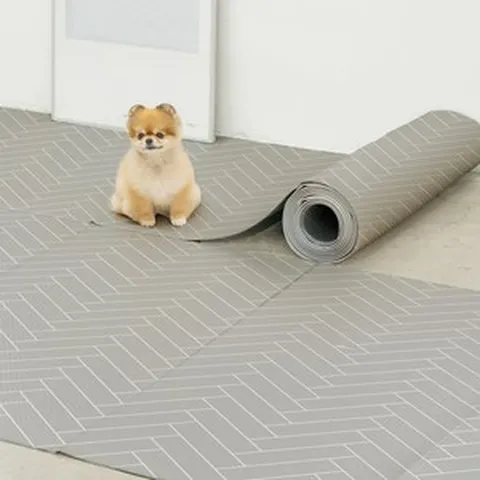디팡 펫플레이 강아지매트 폴딩타입 140폭, 뉴헤링본 그레이, 4칸 (240cm x 140cm x 4mm), 1개