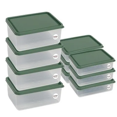 비트리 부드럽게 휘어지는 냉동실 정리용기 시즌2 혼합세트 3 그린, 1세트, 10개