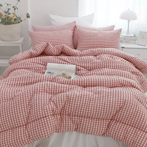 보몽드 국내 제조 부드러운 워싱 쿠키체크 차렵이불