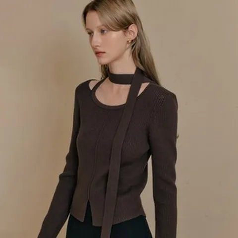 룩캐스트 여성용 휘트니 컷아웃 니트탑