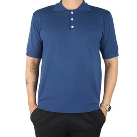 후리스타일 남성용 니트 반팔 카라 티셔츠