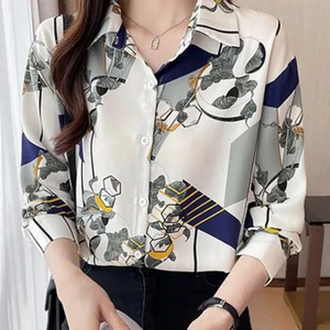 뮤리엘 여성용 아트 패턴 셔츠 블라우스