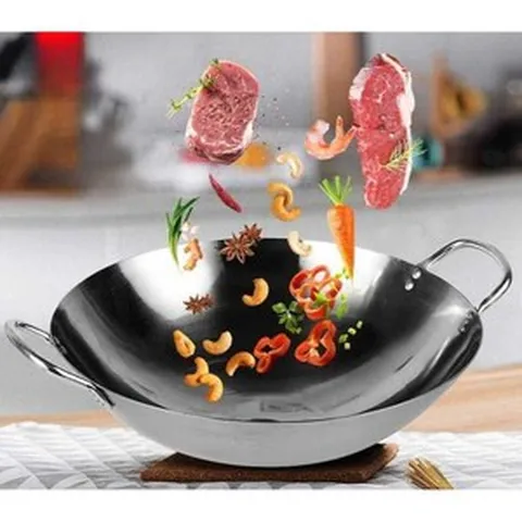 샐러드마스터냄비 스테인리스 프라이팬 세트 멀티, 업그레이드된 비자성 스테인레스 스틸 45cm, 1개