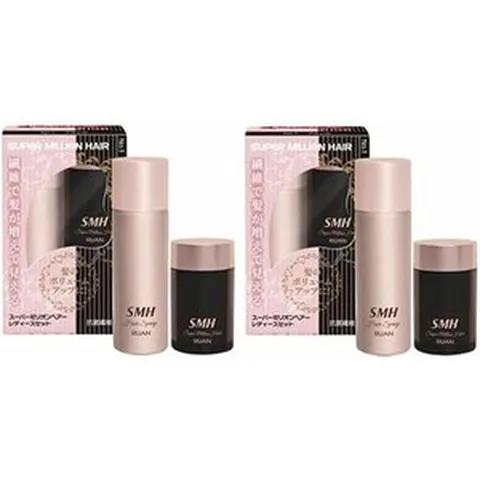 일본직발송 6. 노품 【2개 세트】 슈퍼 밀리언 헤어 레이디스 세트 블랙 NO.1 (슈퍼 밀리언 헤어 10G + 슈, One Size, One Color, 2개