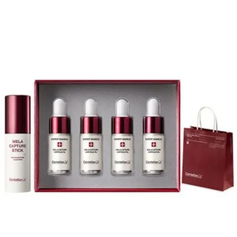 [본사직영] 멜라캡처 기미 시너지 2종 세트 (선물용/앰플 알엑스 (7ml 4개입) 1박스 + 스틱 10g 1개) +쇼핑백, 1개