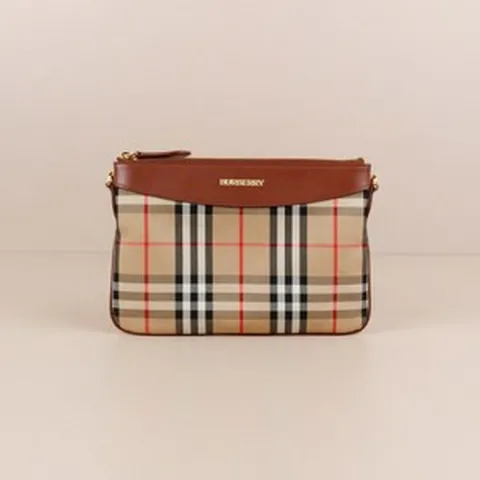 [버버리] [명품] 페이톤 체크 클러치 크로스백 브라운 80754401 여주아울렛 8075