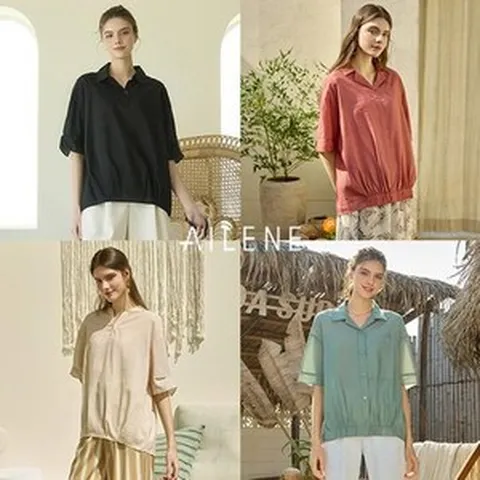 엘렌느 뉴 에어리 인견 블렌딩 썸머 블라우스 4종