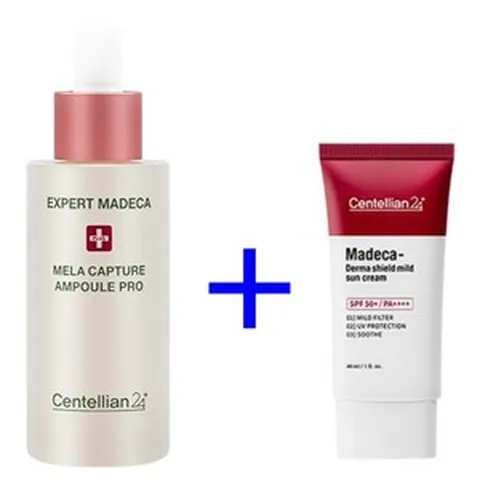 동국제약 마데카 멜라캡쳐 기미 앰플 PRO(점보) 30ml 대용량 + 마데카 더마 쉴드 마일드 선크림 30ml, 1개