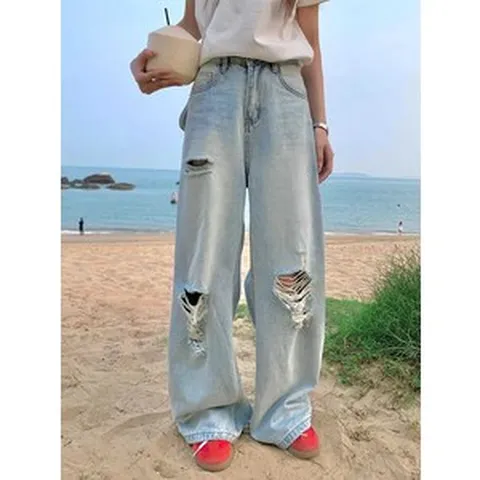 돌싱포맨 155회 김새롬 바지 연청 데님 찢청 데미지 와이드 팬츠 데일리