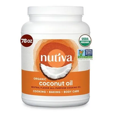 {상세페이지필참}{아마존정품} {통관번호필수} Nutiva 유기농 스팀-정제 코코넛 오일 2.3L (78 액량 온스) | USDA 유기농 비 GMO | 비건 케토 팔레오 |, 78 Fl Oz (Pack of 1)