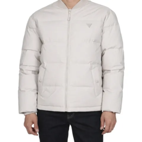 게스 남성 경량 다운 재킷 - 베이지