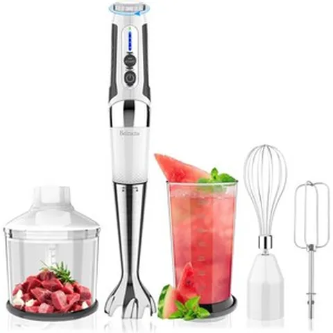 무선 핸드 블렌더 4-in-1 USB 충전식 21단계 속도 조절 700ml 용량, 4-in-1 화이트
