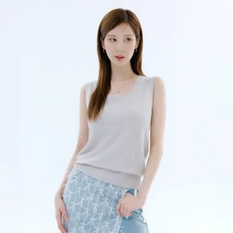 더엣지 [3종세트] 24SS 프렌치 린넨100 스퀘어넥 니트탑 2029176778