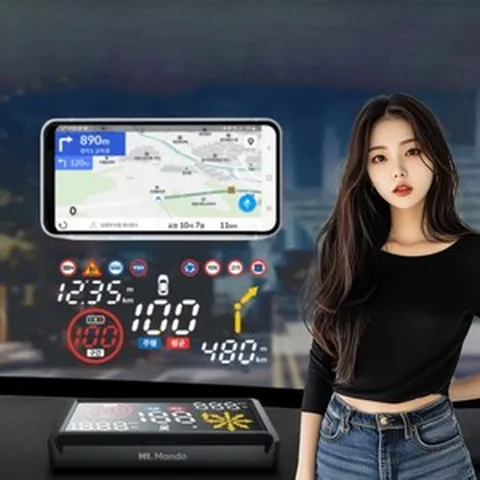 만도 HUD T 카카오 맵 GPS 아리아 헤드업디스플레이 네비게이션 음성인식 전화걸기, 1대