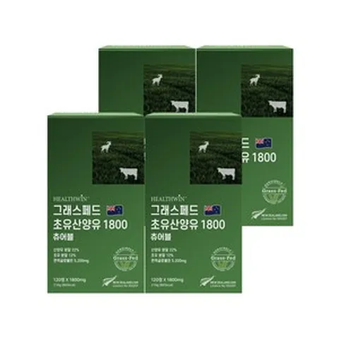 뉴질랜드 자연방목 그래스페드 초유 산양유 단백질 1800 480정, 4개