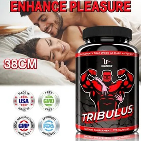 남성을 위한 오래 지속되는 보충제 - 강해지기 - 근육 형성 - 혈류 및 혈관 강화 - 산화질소 부스터 - 한국 홍삼 및 Tribulus Terrestris 포함, 1개, 120정