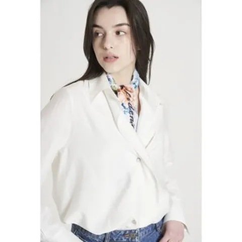 [DOHO] 드레이프 칼라 블라우스 (DX1BL040)