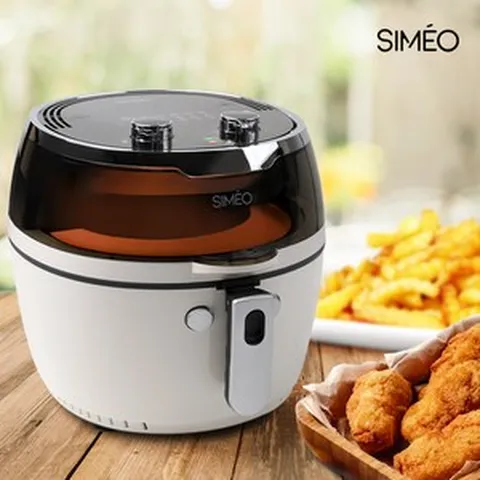 6L 투명 디스플레이 대용량 저어주는 에어프라이어 접이식 손잡이, 크림