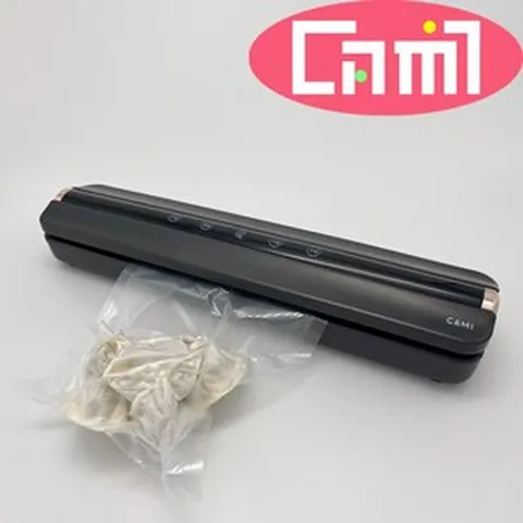 캐미 무선 진공 포장기 배터리 용량 2배 한글키 원터치 c-type 전용 봉투 증정 스마트 원터치 가정용 캠핑용 진공포장기 블랙