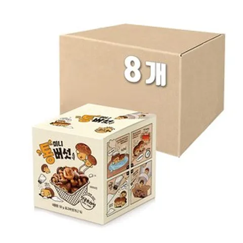 미니통버섯스낵 50g 8박스 24봉지 표고버섯스낵 머쉬룸 크리스피 말린과자 건과자 맥주안주, 8개