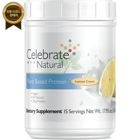 Celebrate Bariatric Supplements 비타민 올 내추럴 식물성 비건 단백질 쉐이크 레몬 크림 완두콩 파우더 20g 섬유질 3g 비만 후 수술 15인분, Lemon Cream, 15 Serving Tub, 1개