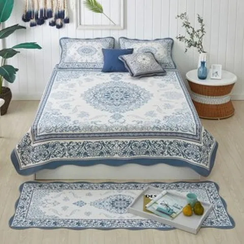 [KT알파쇼핑]한스콜렉션 워셔블 코튼인견자카드 카페트 4종세트 대형