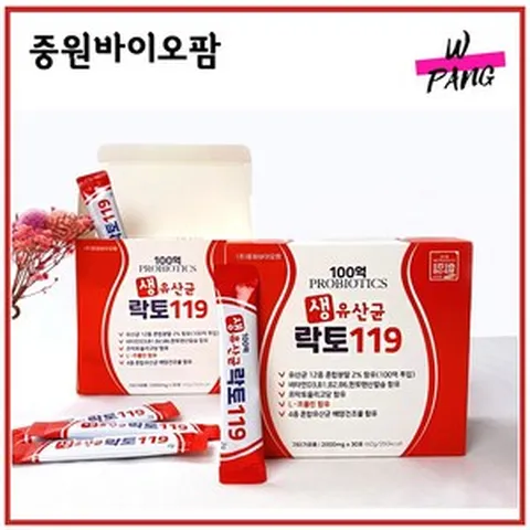 3박스 중원바이오팜 100억 생유산균 락토119 4세대 포스트바이오틱스 2g 30포, 3개, 60g