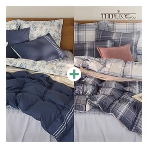 [더플레오] ★한정특가★[SS]구스 차렵이불 2장세트, 사이즈:수퍼싱글 / 색상:그린 / 무늬:체크