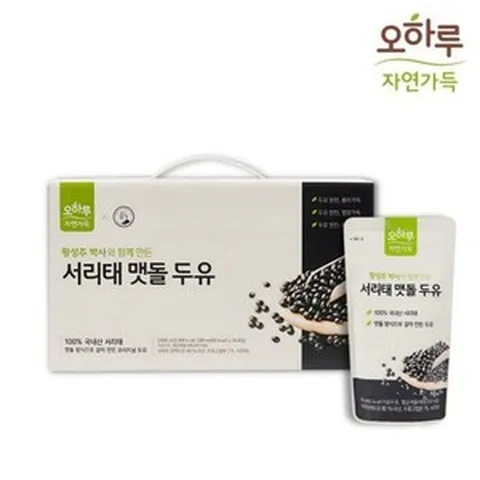 설 명절 선물 오하루 자연가득 100% 국내산 서리태 맷돌 두유 1박스 (20팩), 1.5L
